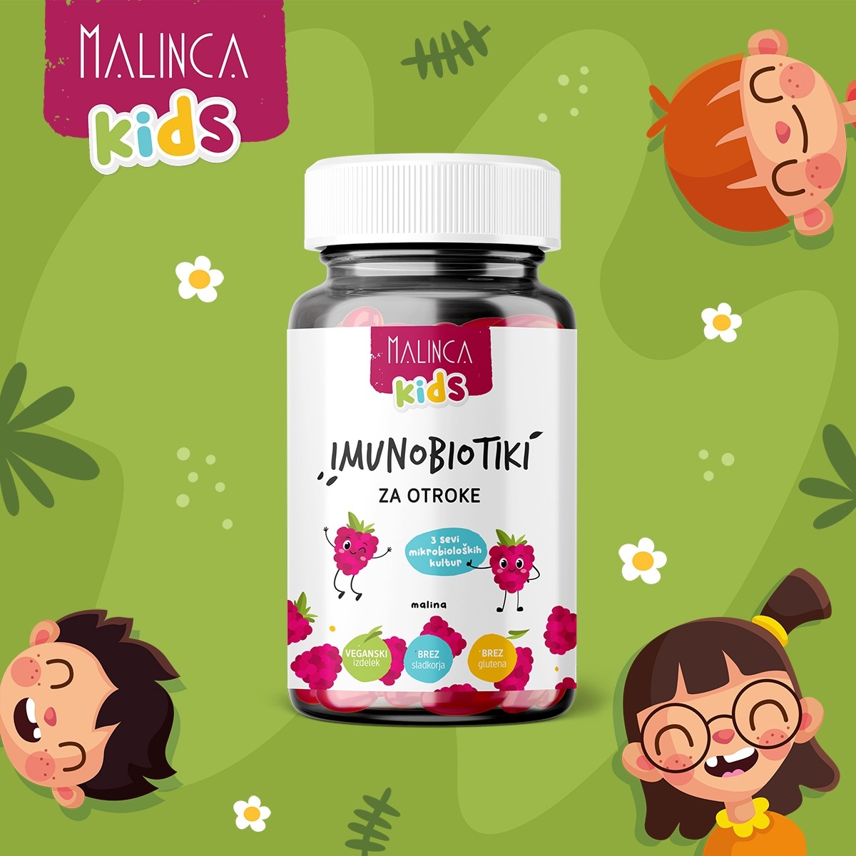 Imunobiotiki v bonbonih za otroke Malinca.si