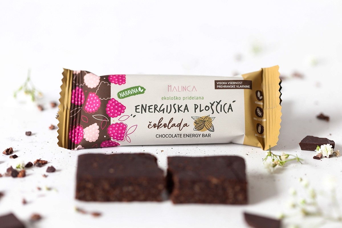 Energijska ploščica čokolada iz ekološke pridelave