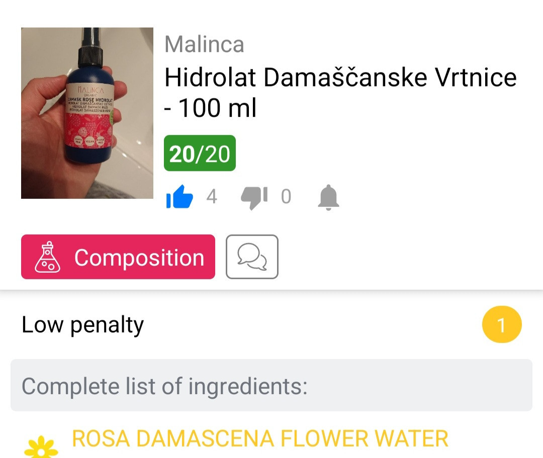 Hidrolat damaščanske vrtnice 