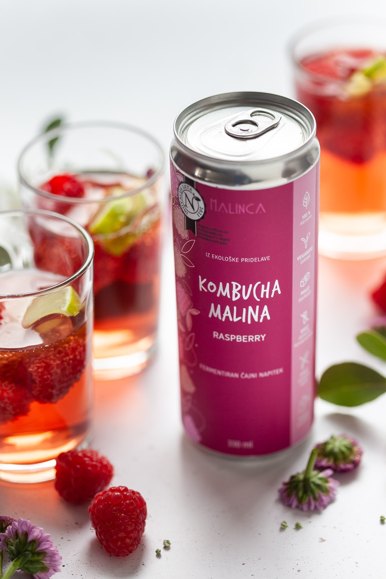 Kombucha malina iz ekološke pridelave 330ml