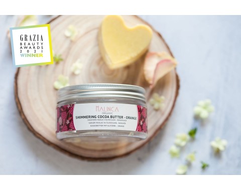 Bio Kakaobutter mit Glitzern – Orange 60g