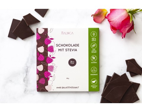Zartbitterschokolade mit Stevia 80g 