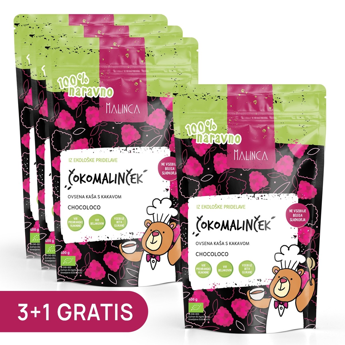 Čokomalinček 400g 3+1 gratis