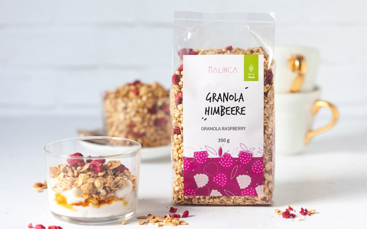 Hausgemachter Granola Himbeere 350 g