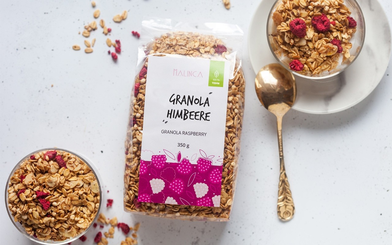 Hausgemachter Granola Himbeere 350 g