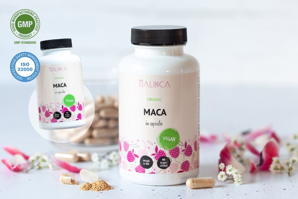 Maca in Kapseln aus ökologischem Landbau
