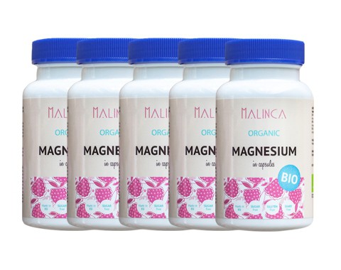 Magnesium aus ökologischem Landbau 5 x 60 Kapseln + kostenlose Lieferung