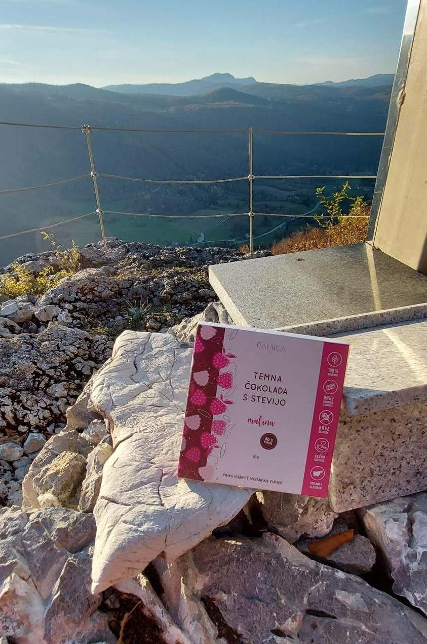 Temna čokolada s stevijo - malina 80g