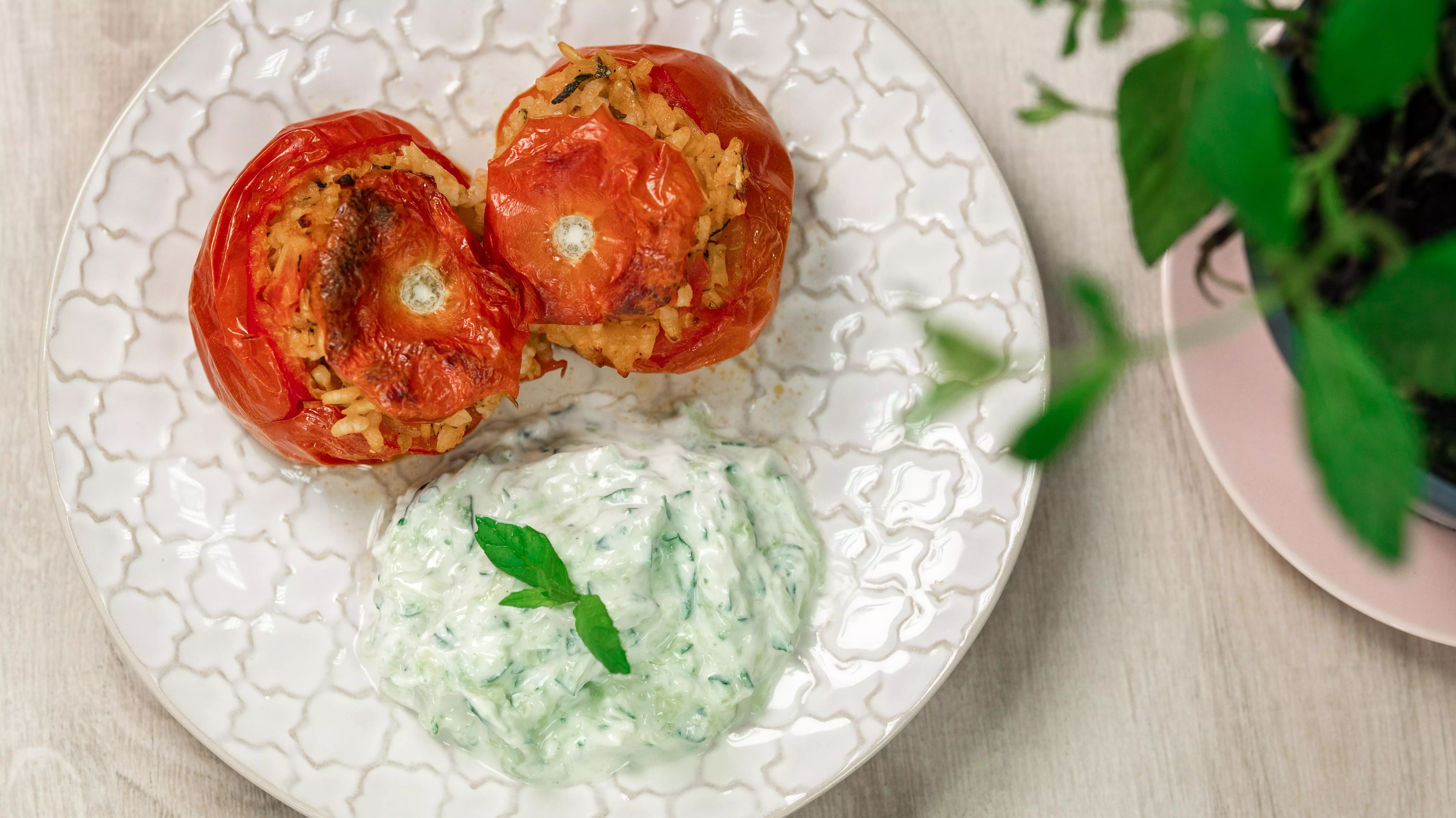 Griechische gefüllte Tomaten mit Tzatziki-Sauce | Blog | Malinca.de ...