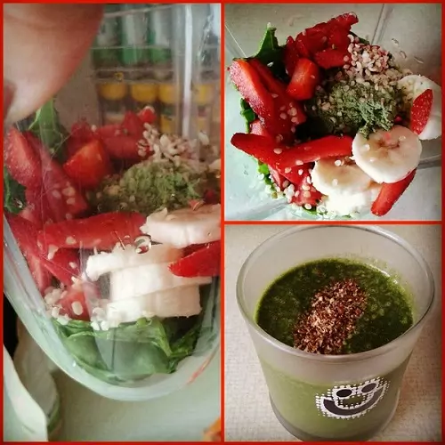 Zelenjavno jagodni smoothie