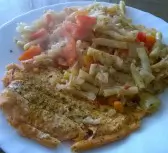 Riba iz pečice z zelenjavo v voku