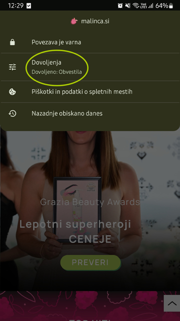 Odjava z kratkih obvestilc