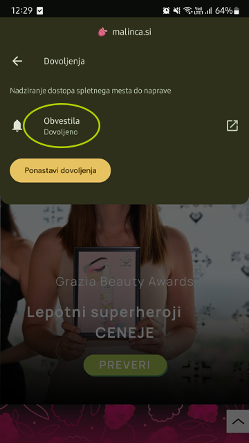 Odjava z kratkih obvestilc