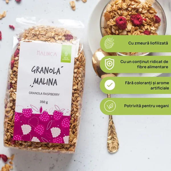 Granola de casă cu zmeură