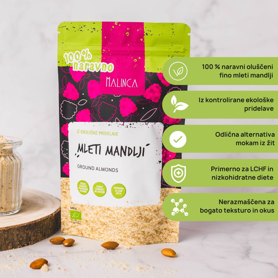 Mandljeva moka (mleti mandlji) bio